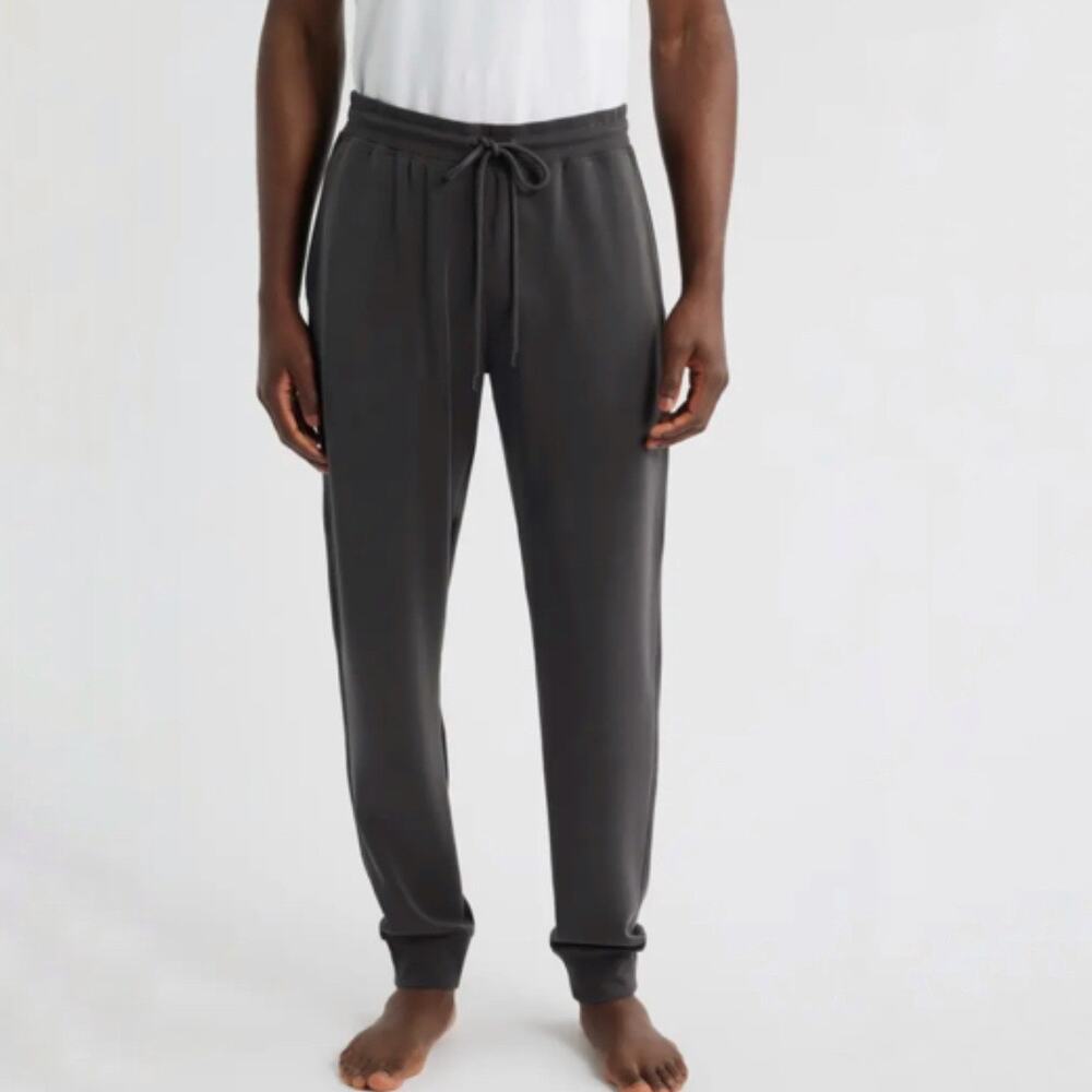Daniel Buchler Gray Waffle Knit Drawstring Joggers Sz L